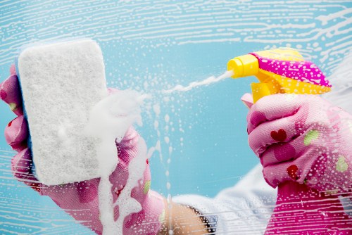 Professional oven cleaner in Clapham deep cleaning a kitchen appliance