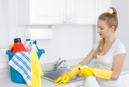Commercial cleaning company in Clapham maintaining a business workspace